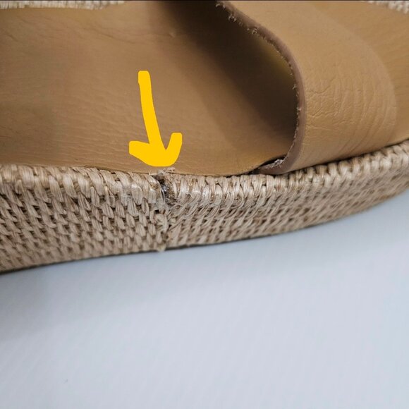 Pedro Garcia Lacey Flatform Sandal Women EU 41 Tan Beige Leather Raffia Platform - Picture 13 of 16